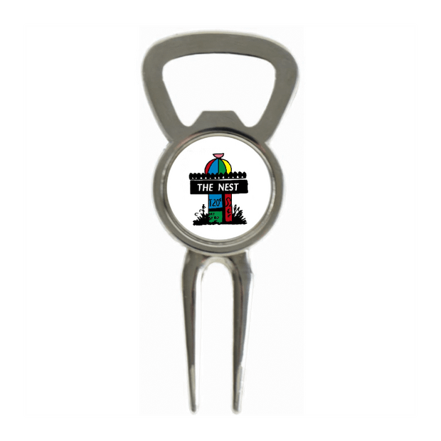 Divot Tool Bottle Opener Shiny Silver