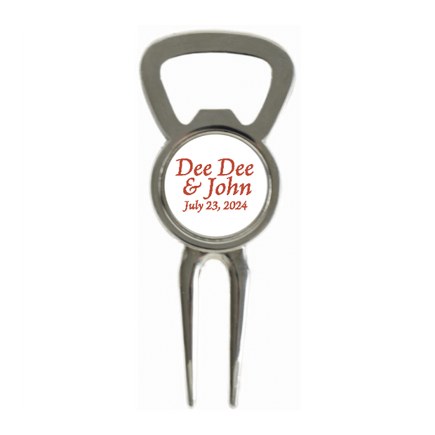 Divot Tool Bottle Opener Shiny Silver