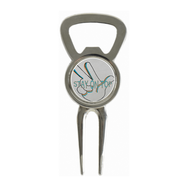 Divot Tool Bottle Opener Shiny Silver