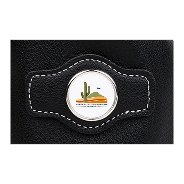 Synthetic leather drawstring pouch - Black