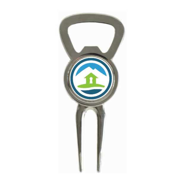 Divot Tool Bottle Opener Shiny Silver