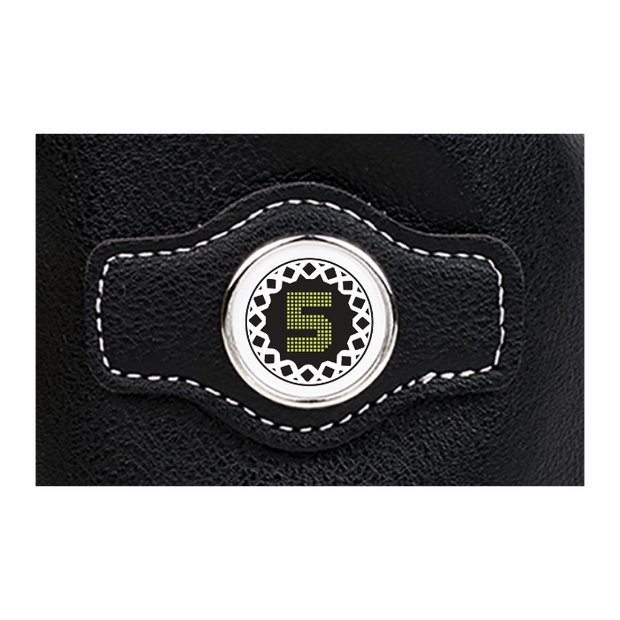 Synthetic leather drawstring pouch - Black