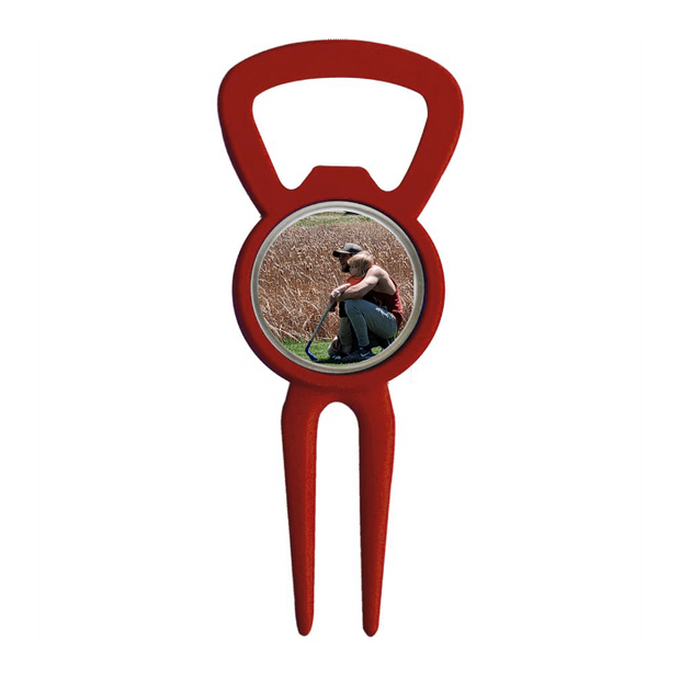 Divot Tool Bottle Opener Red