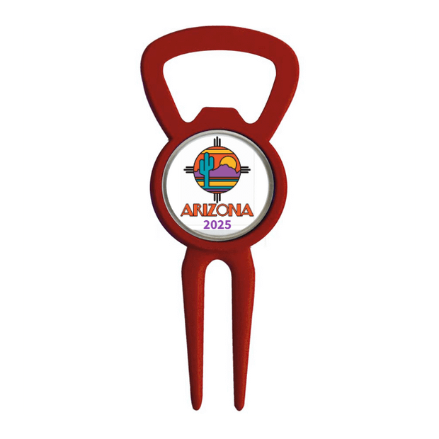 Divot Tool Bottle Opener Red