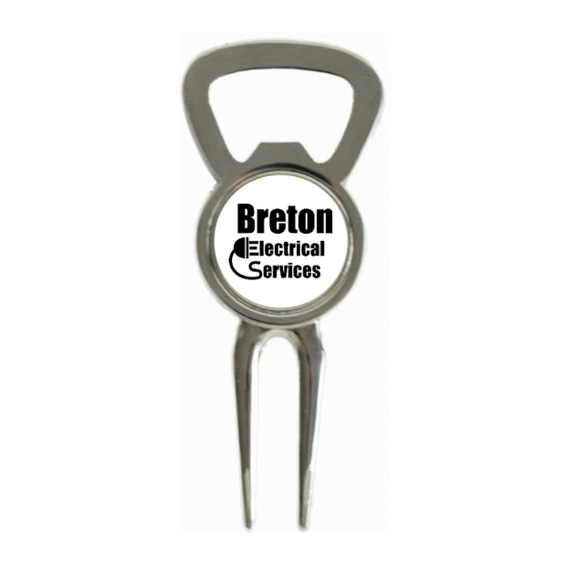 Divot Tool Bottle Opener Shiny Silver