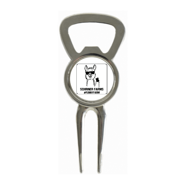 Divot Tool Bottle Opener Shiny Silver