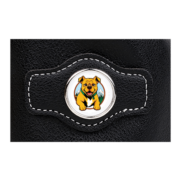 Synthetic leather drawstring pouch - Black