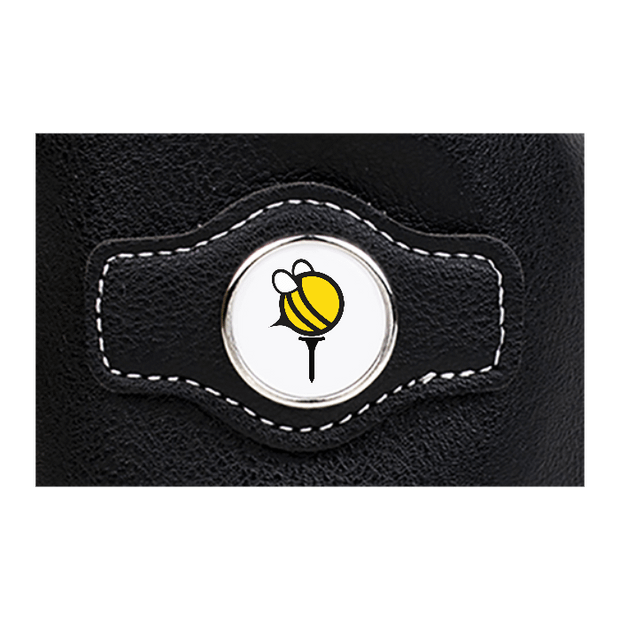 Synthetic leather drawstring pouch - Black