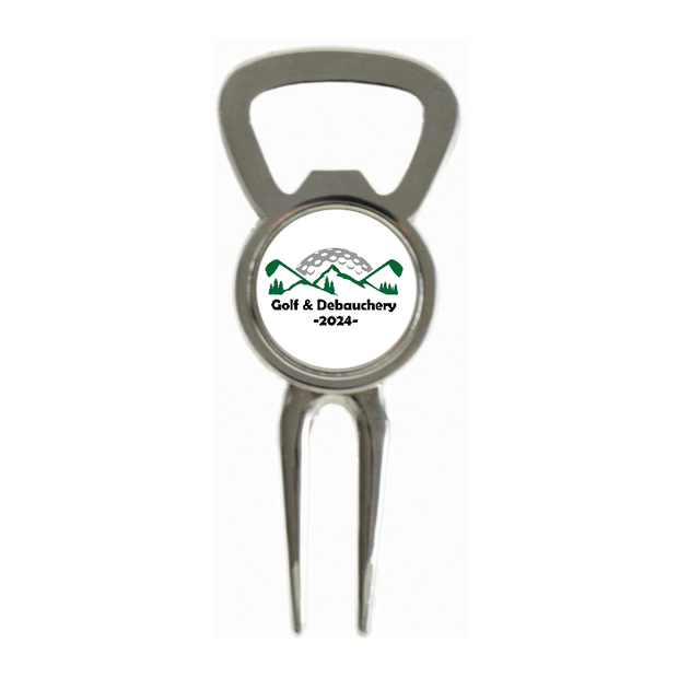 Divot Tool Bottle Opener Shiny Silver