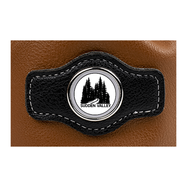 Synthetic leather drawstring pouch - Brown