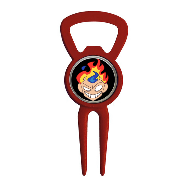 Divot Tool Bottle Opener Red