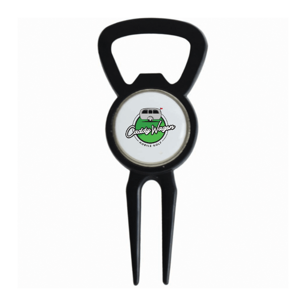 Divot Tool Bottle Opener Black