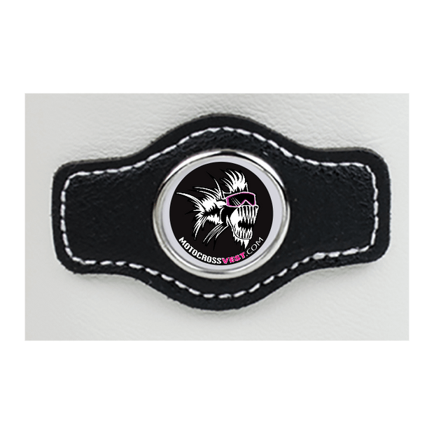 Synthetic leather drawstring pouch - White