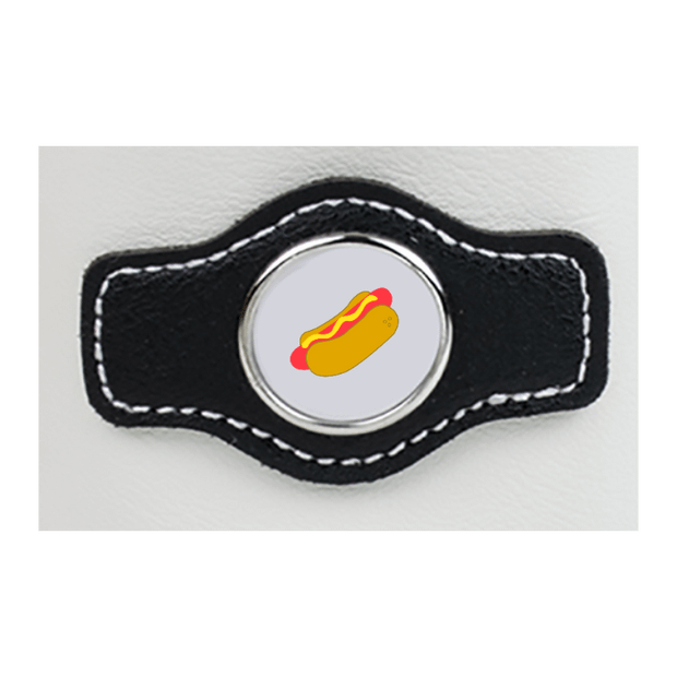 Synthetic leather drawstring pouch - White