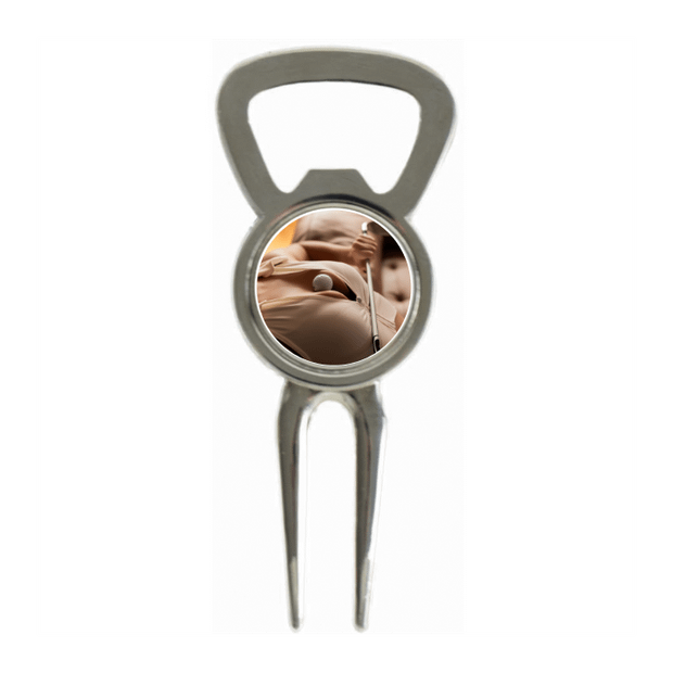 Divot Tool Bottle Opener Shiny Silver
