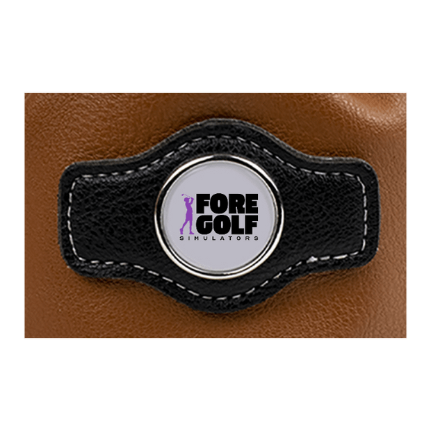 Synthetic leather drawstring pouch - Brown