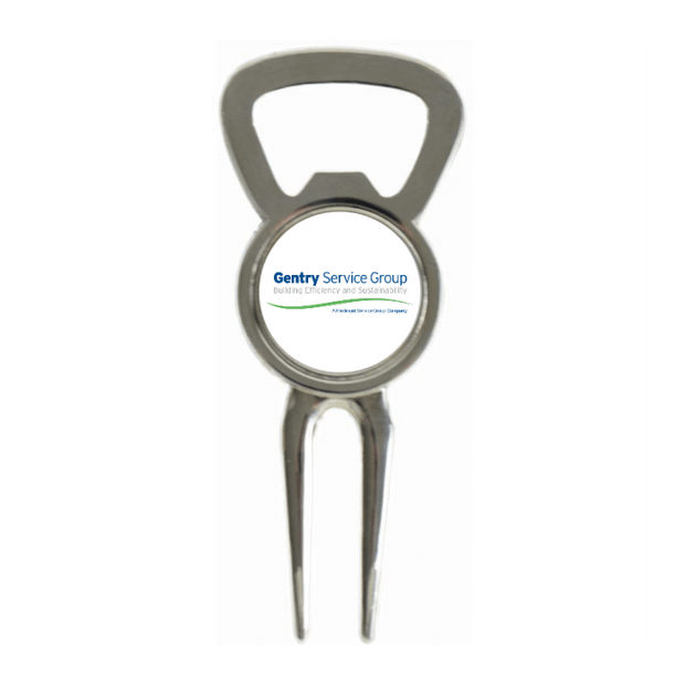 Divot Tool Bottle Opener Shiny Silver
