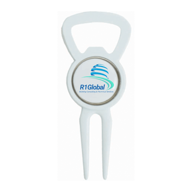 Divot Tool Bottle Opener White