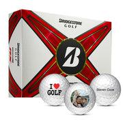 Custom Bridgestone Tour B RX Golf Balls One Dozen