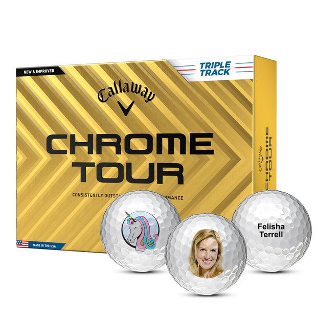 Custom Callaway Chrome Tour Triple Track Golf Balls One Dozen