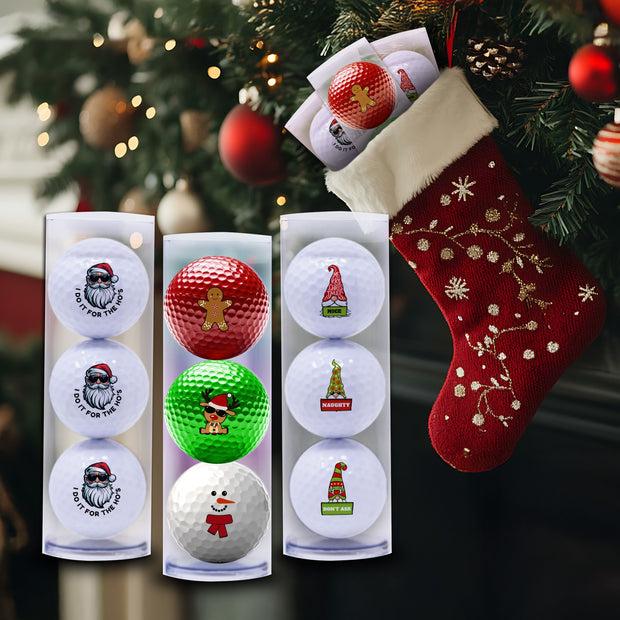 Christmas Golf Balls - 3 Ball Sleeve