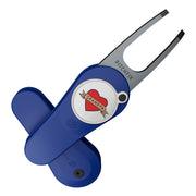 Pitchfix Original Divot Tool with Custom Ball Marker (Blue)