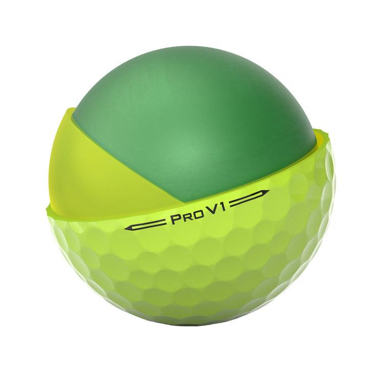 Titleist Pro V1 Yellow Golf Balls - LOGO OVERRUN