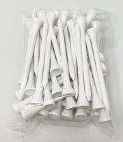 White Plastic Golf Tees - 50 PACK