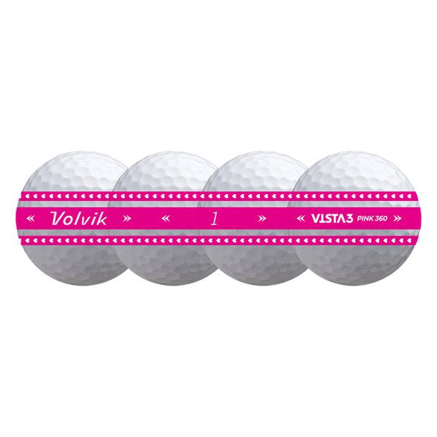 Volvik Vista3 Pink 360 BCRF Golf Balls