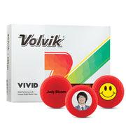 Custom Volvik Vivid Red Golf Ball One Dozen