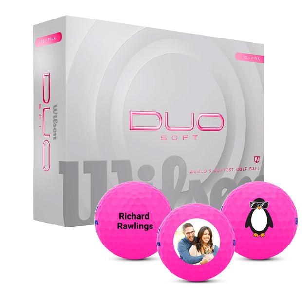 Custom Wilson Duo Soft Pink Golf Balls One Dozen