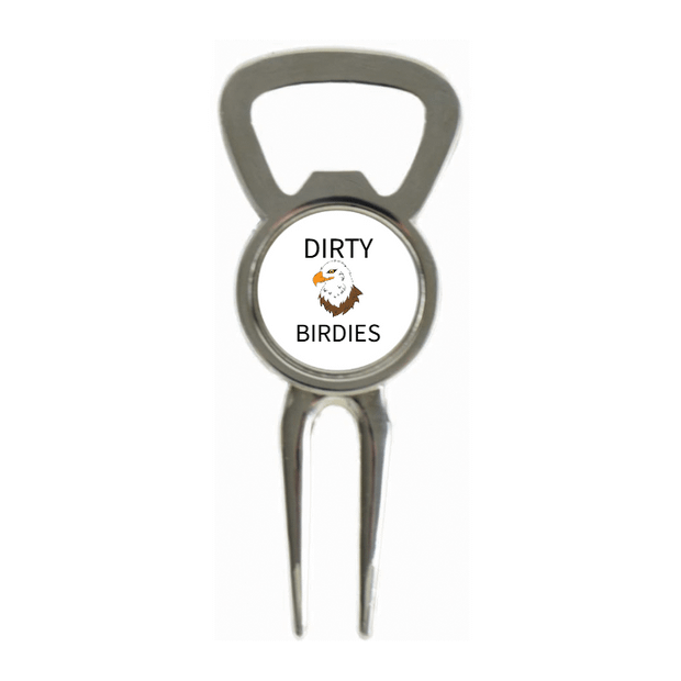 Divot Tool Bottle Opener Shiny Silver