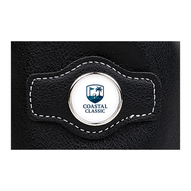 Synthetic leather drawstring pouch - Black