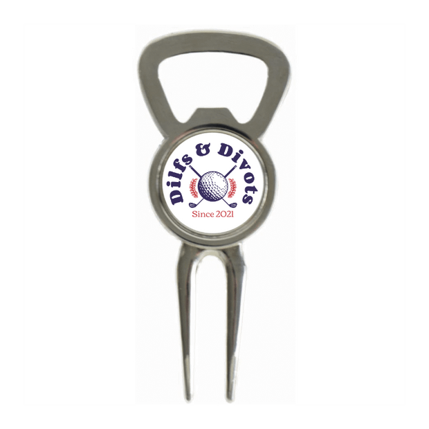 Divot Tool Bottle Opener Shiny Silver