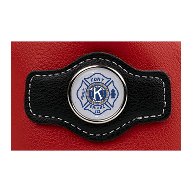 Synthetic leather drawstring pouch - Red