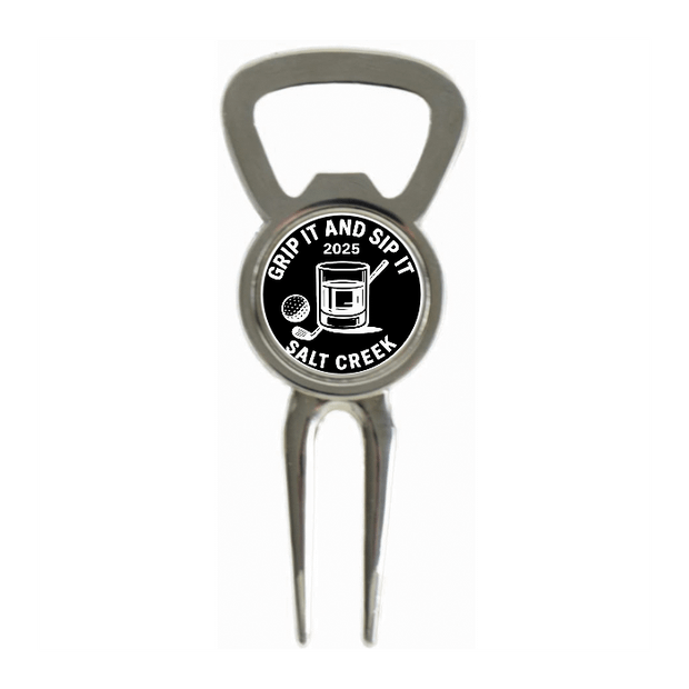 Divot Tool Bottle Opener Shiny Silver