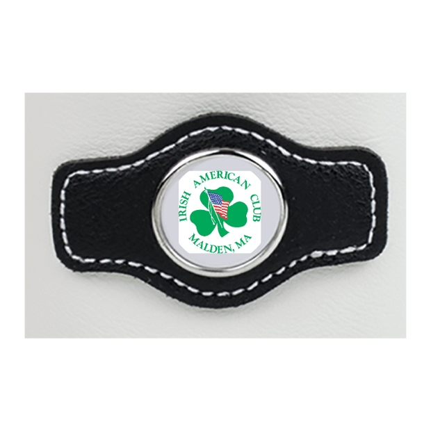 Synthetic leather drawstring pouch - White