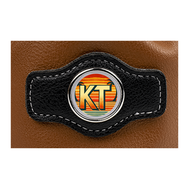 Synthetic leather drawstring pouch - Brown