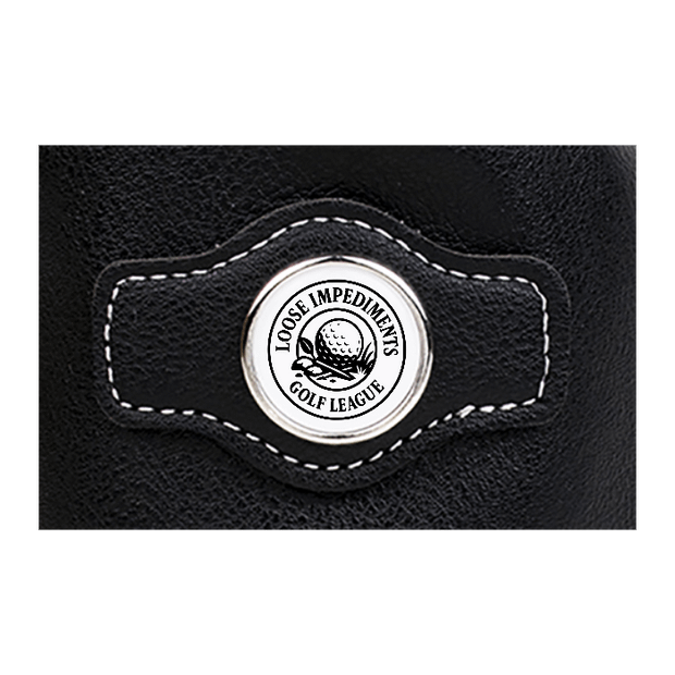 Synthetic leather drawstring pouch - Black