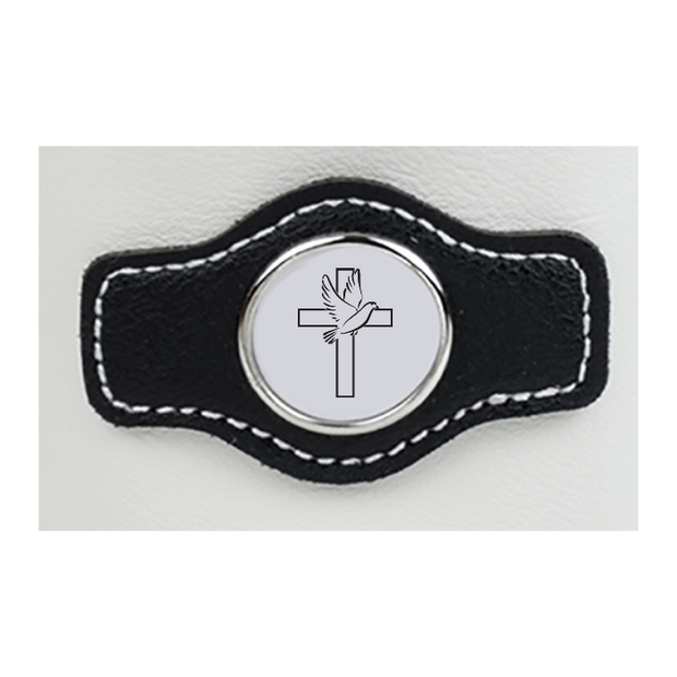 Synthetic leather drawstring pouch - White