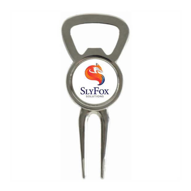 Divot Tool Bottle Opener Shiny Silver
