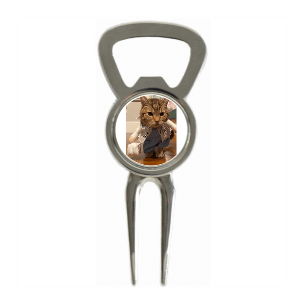 Divot Tool Bottle Opener Shiny Silver