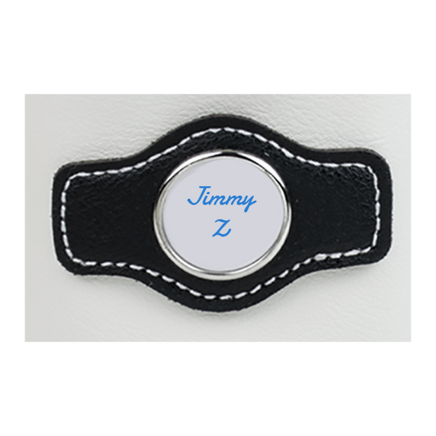 Synthetic leather drawstring pouch - White