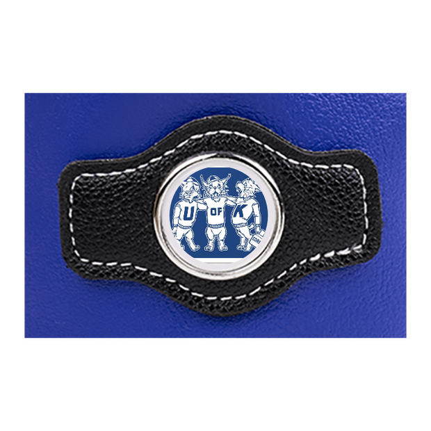 Synthetic leather drawstring pouch - Blue