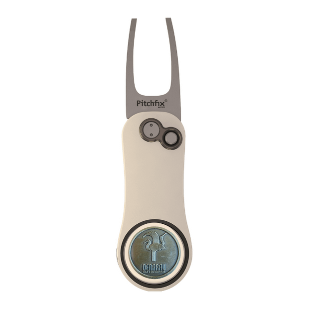 White/Blue Pitchfix Hybrid 2.0 Divot Tool