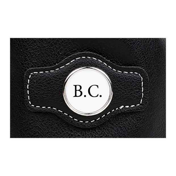 Synthetic leather drawstring pouch - Black