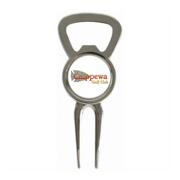 Divot Tool Bottle Opener Shiny Silver
