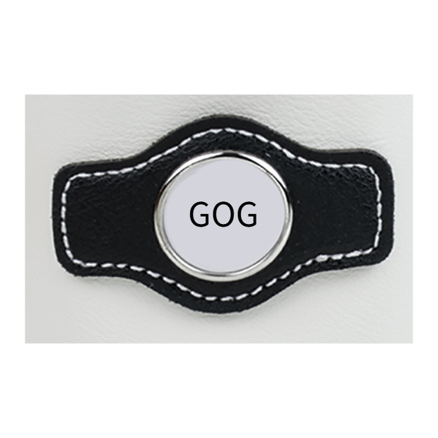 Synthetic leather drawstring pouch - White