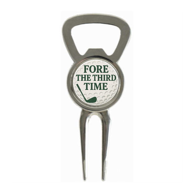 Divot Tool Bottle Opener Shiny Silver