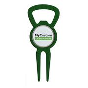 Divot Tool Bottle Opener Green